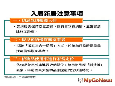 入新屋注意事項|入厝注意事項：9大搬家習俗、8禁忌、招財入宅儀式一。